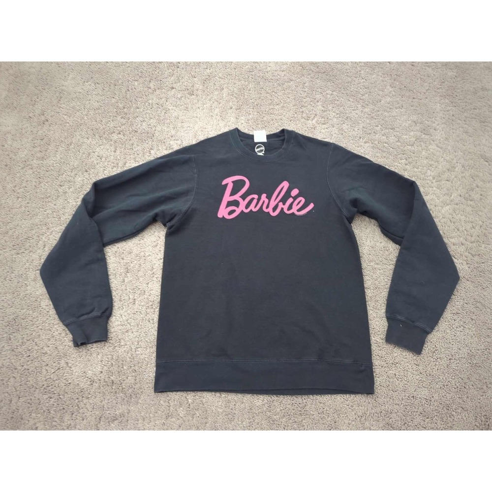 Barbie Mattel Pullover Sweatshirt Womens Small Port & Company Ring Spun Black